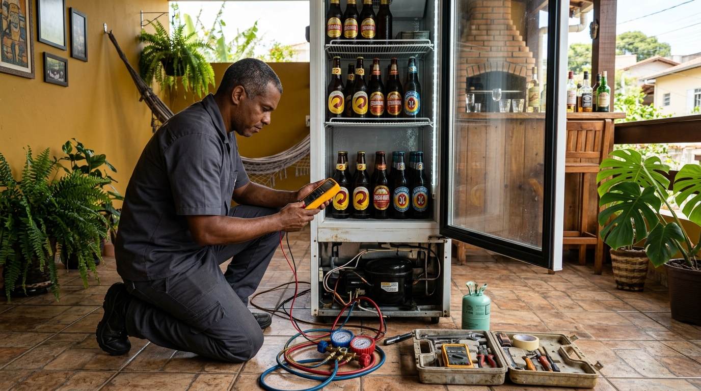 Conserto de placa eletrônica de cervejeira em Ponta Grossa‑PR