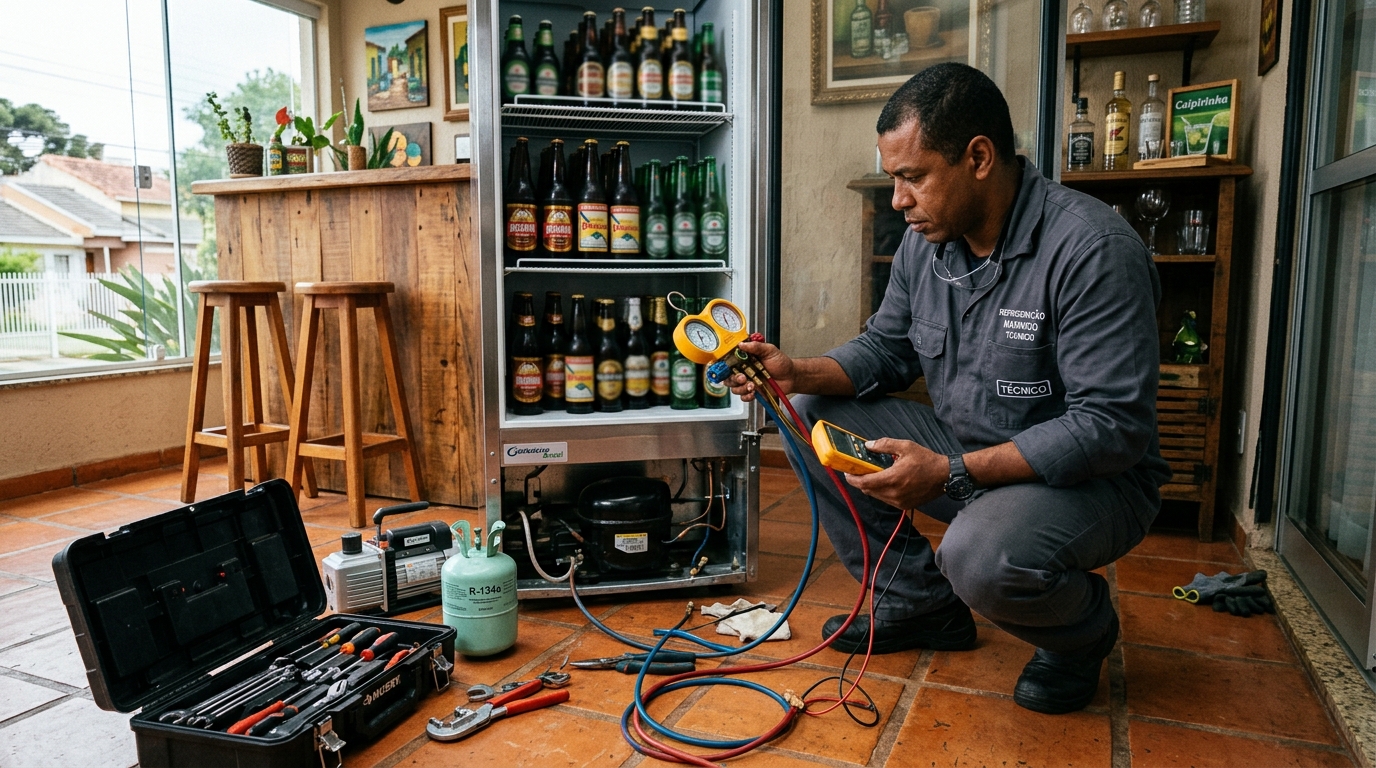 Técnico de conserto de cervejeira em residência em Ponta Grossa‑PR