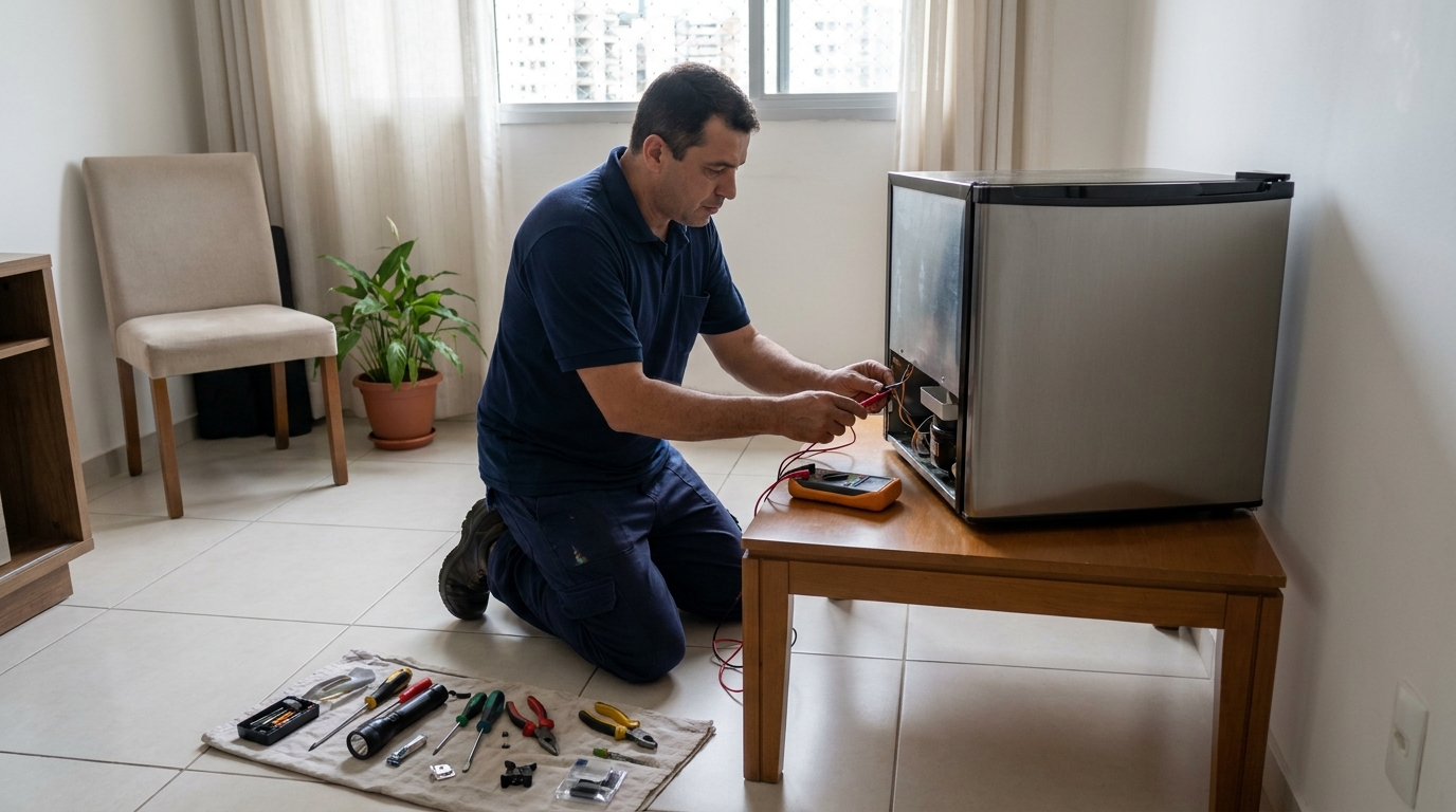 Técnico de conserto de frigobar em residência em Ponta Grossa‑PR